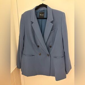 Madewell Blue Double-Breasted Blazer